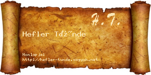 Hefler Tünde névjegykártya